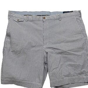 Polo Ralph Lauren Shorts Mens 46 Blue Seersucker Striped Stretch Classic Fit